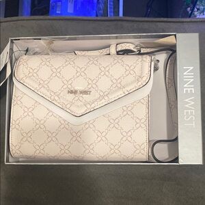 Nine West Cream and Tan Crossbody Bag with Classic Design